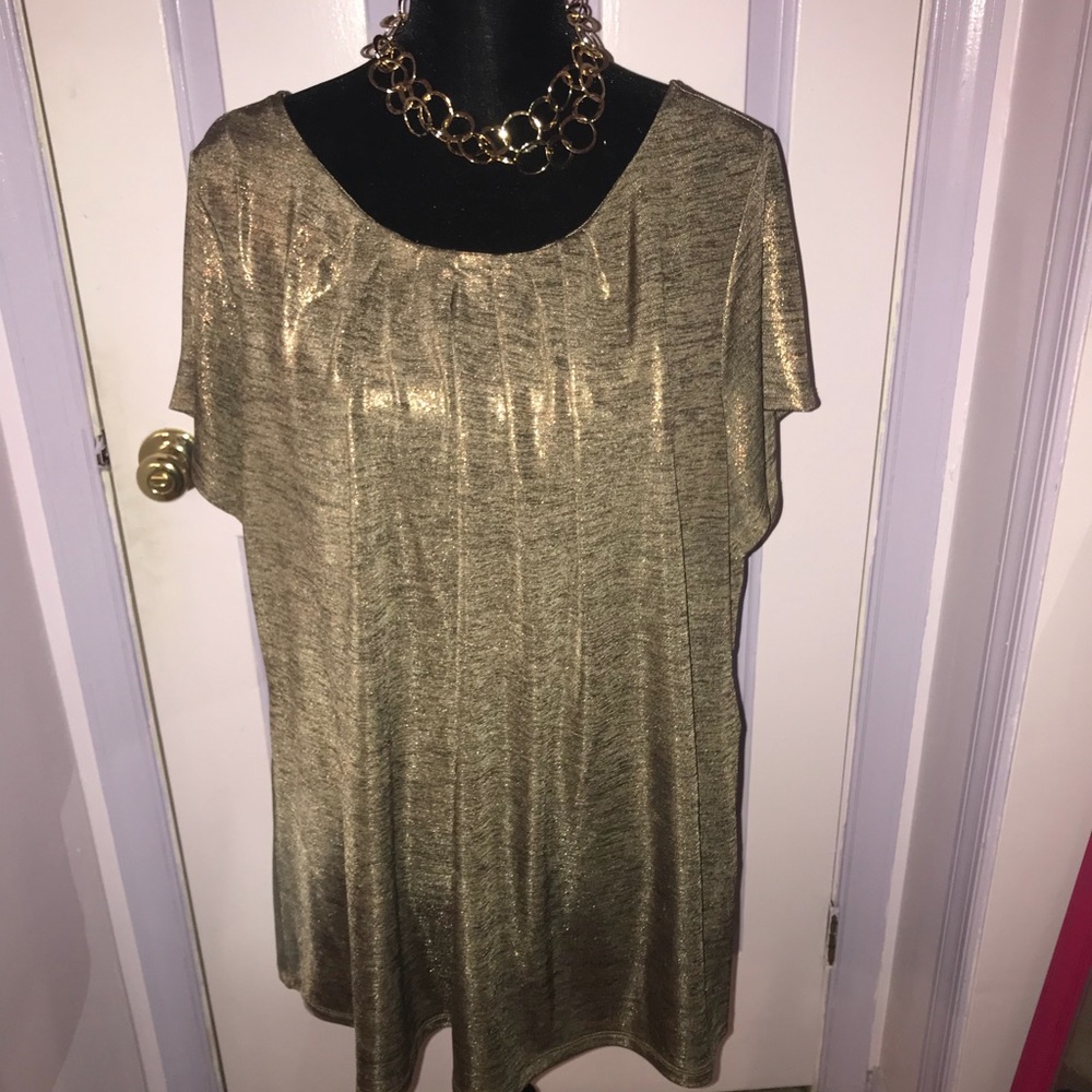 Worthington Gold sparkle blouse size 2x