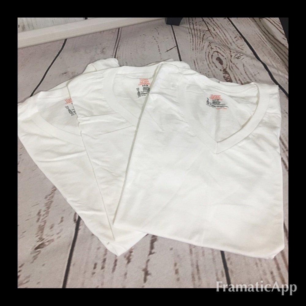Hanes V-neck undershirt 3 pack.