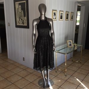 SHOSHANNA Alegria Black Lace Halter Dress SZ 0