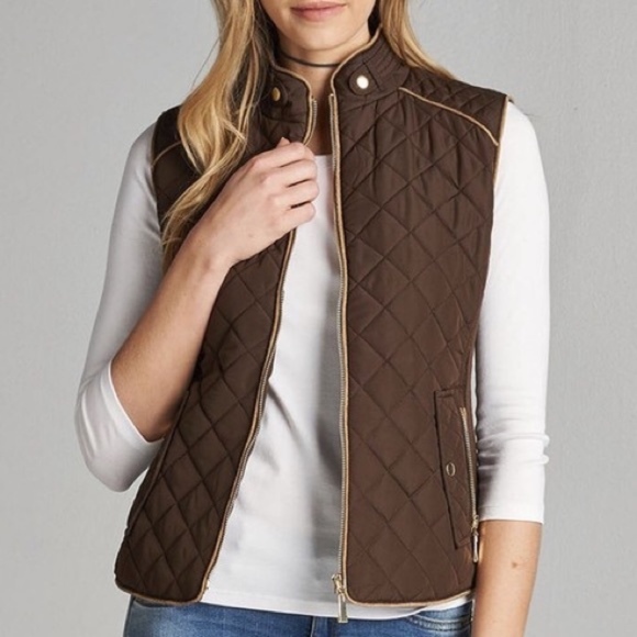 Quilted Vest - Brown - Picture 4 of 4