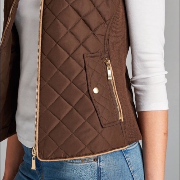 Quilted Vest - Brown - Picture 2 of 4