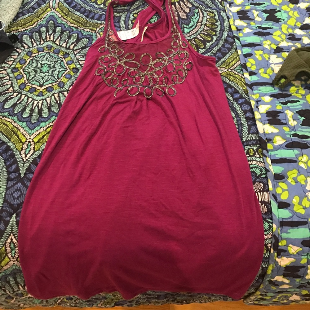 Purple long tank top