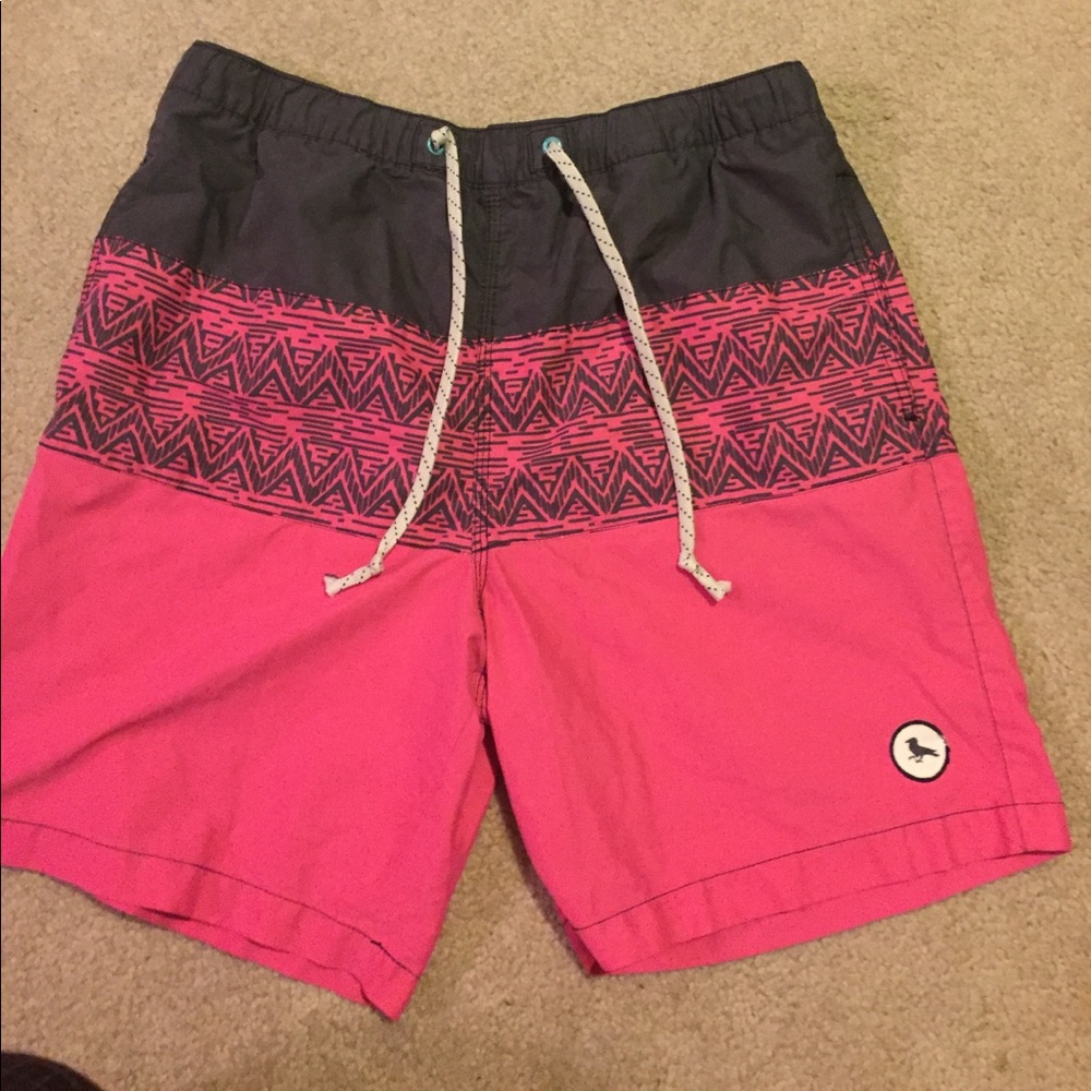 Pink, boys swimtrunks. Pac sun
