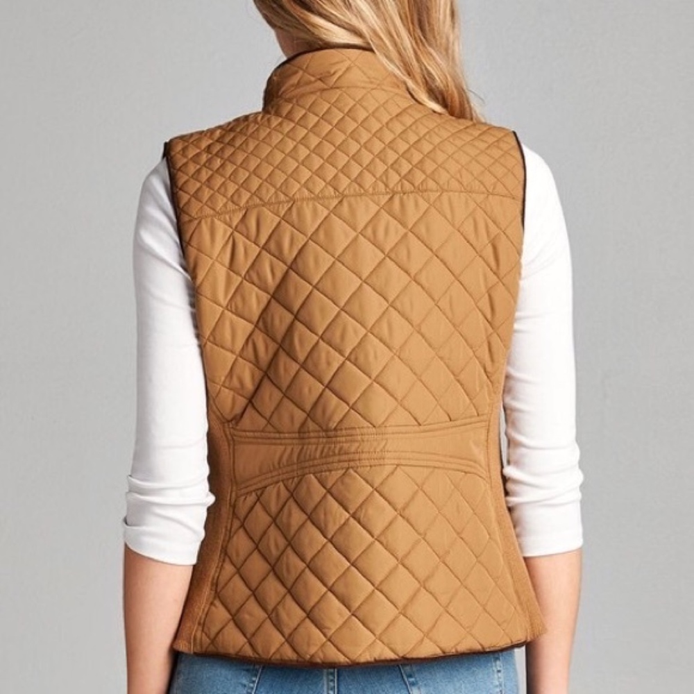 SOLD OUT!  Quilted Vest - Olive - Picture 3 of 3