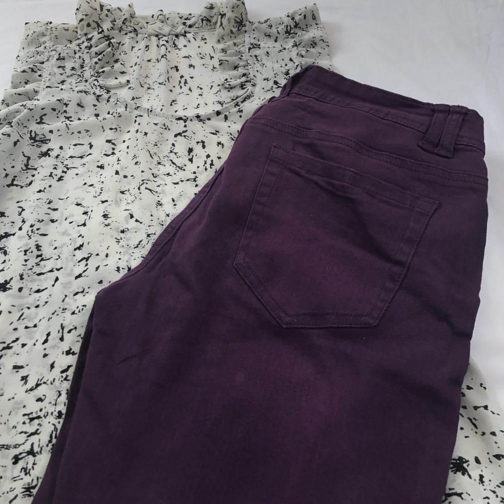 Romeo & Juliet Couture Purple Stretch Jeans