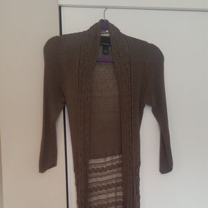 Long Thin Knit Cardigan - Forest Green