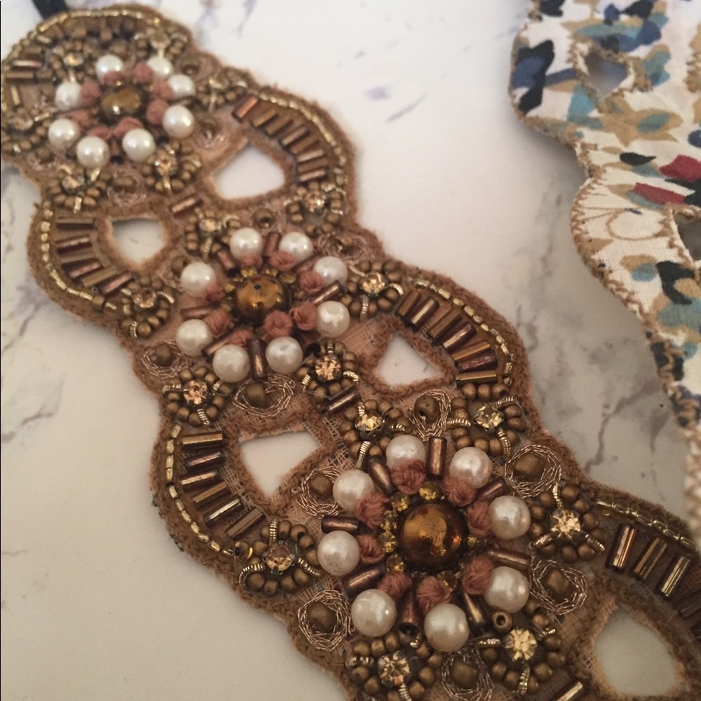 Thick Anthropologie beaded headband elastic