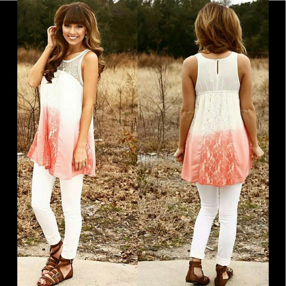 Beautiful detailed ombré tank top!!