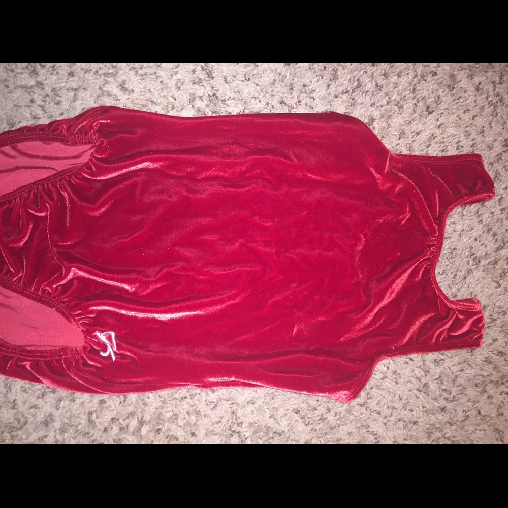 GK red velvet leotard