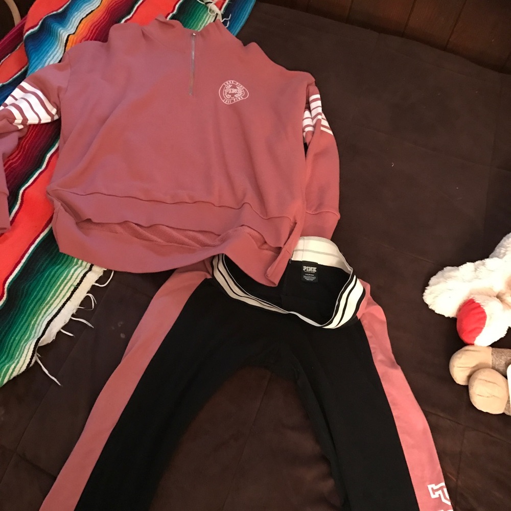Large VS yoga pants and sweatshirt