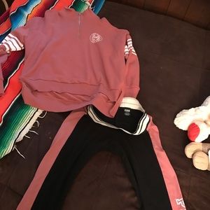 Large VS yoga pants and sweatshirt