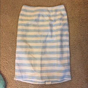 Lilly Pulitzer blue silver and cream tweed skirt