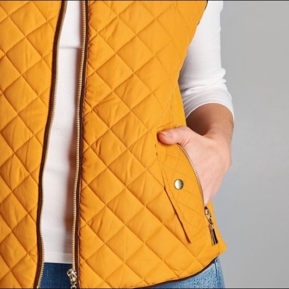 SOLD OUT! Quilted Vest - Mustard - Picture 2 of 4