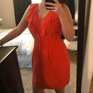 Rebecca Taylor red dress with pockets