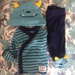 preemie footsuit matching set
