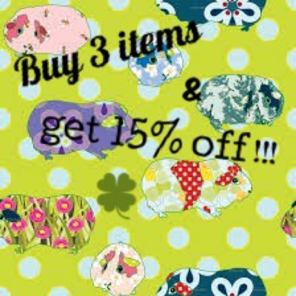 Buy 3 or more items and get 15% off