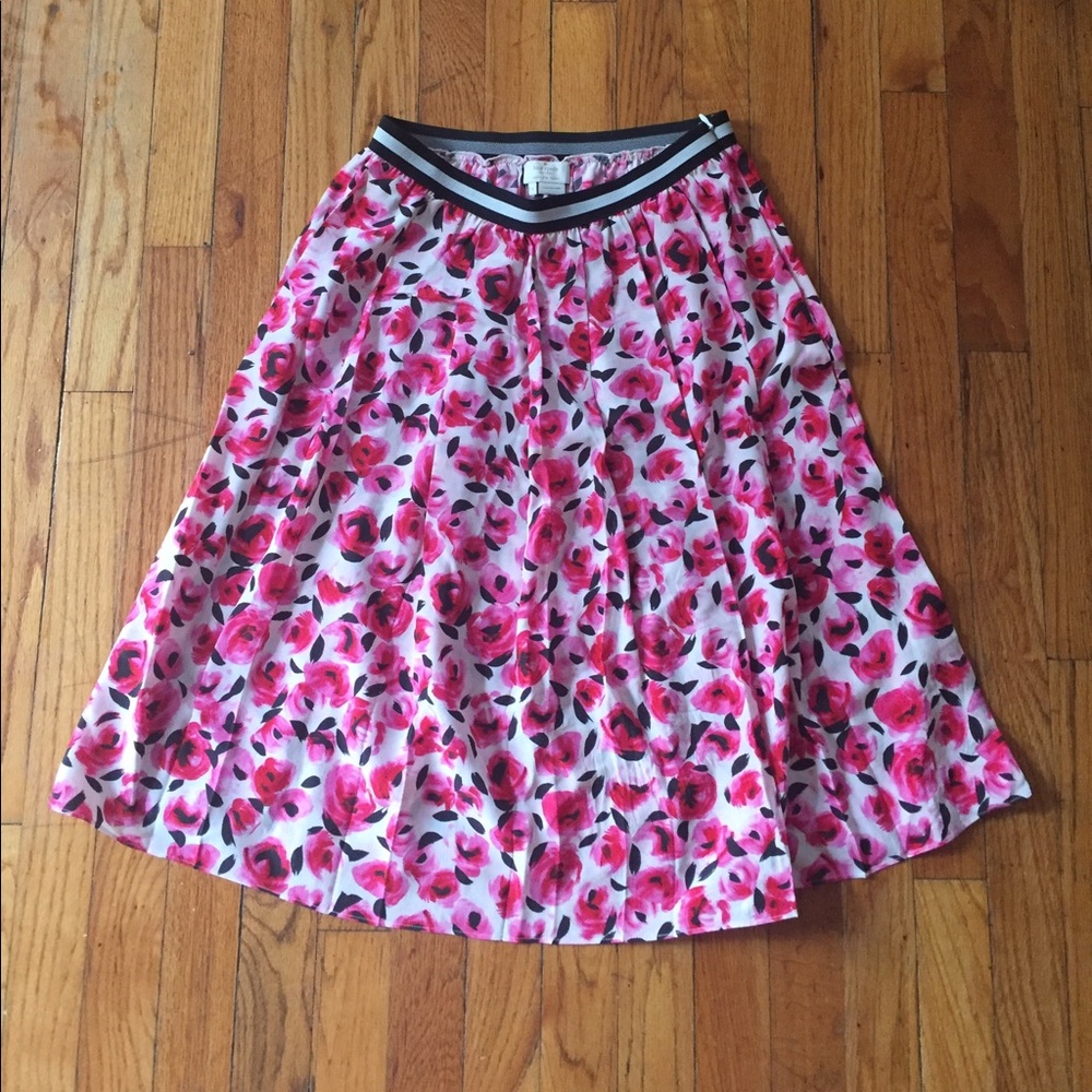 Kate Spade Silk Floral Skirt