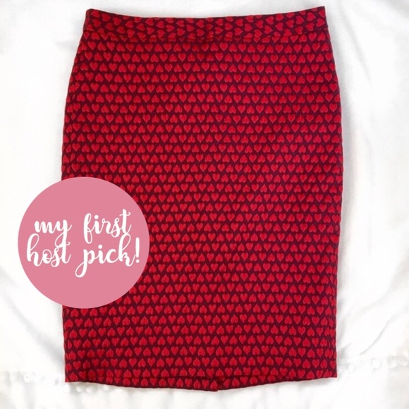 The Limited Dresses & Skirts - 🌹host pick! the limited red hearts pencil skirt