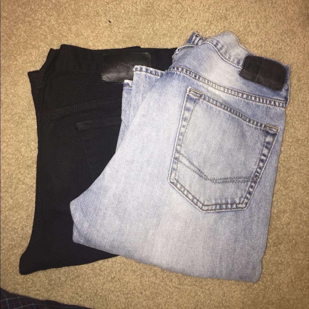 Two pairs of bullhead denim jeans