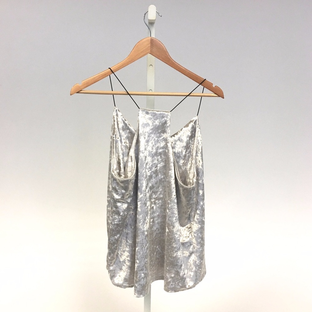 Silver Velvet Cami Top - Picture 3 of 3