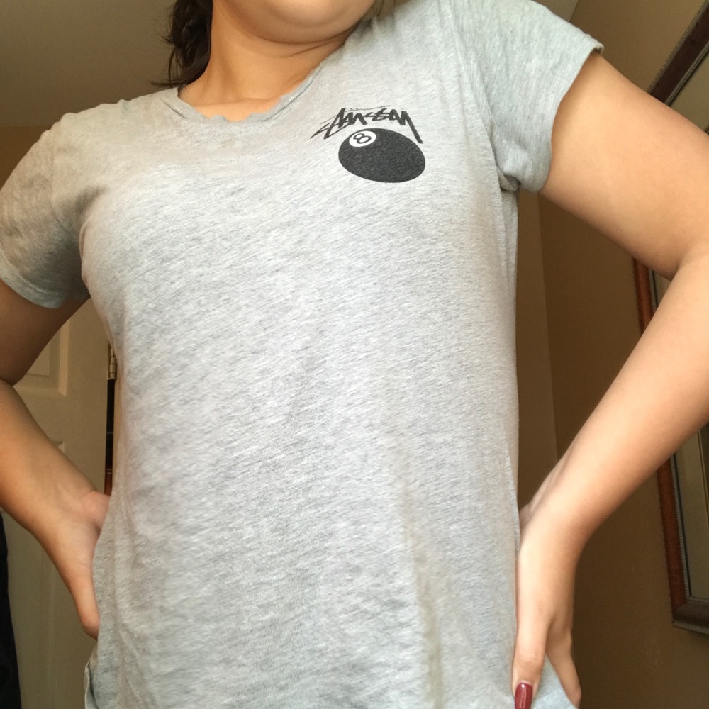 Stussy Grey and Black Shirt