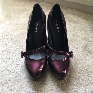 Plum Call It Spring Patent Heels