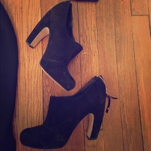 Topshop black suede booties (size 9.5)