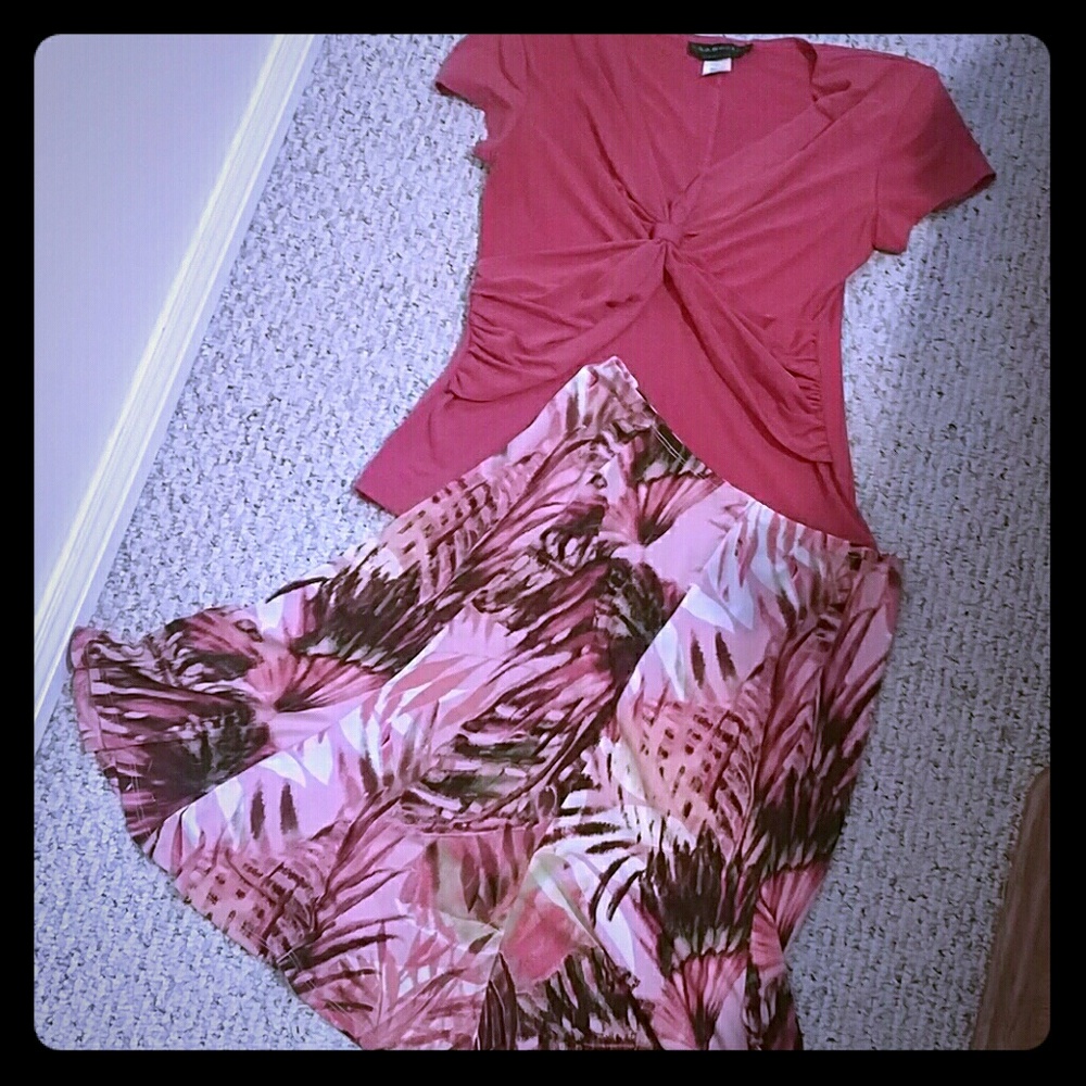 Coral dress set