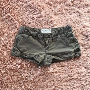 Dark Brown Button Shorts - 3/4 Original