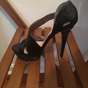 Black Satin H by Halston heels
