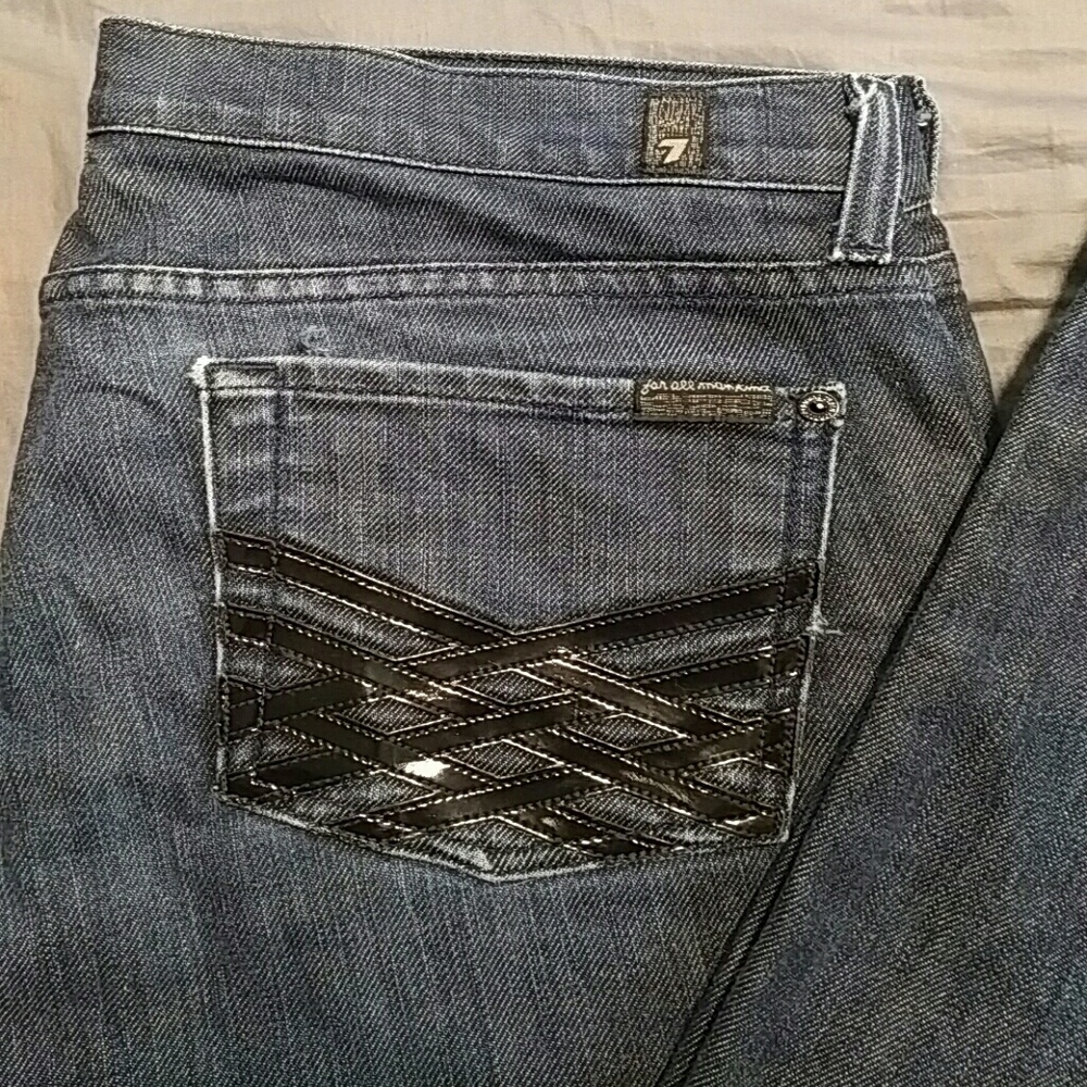 7FAMK Indigo Dojo Jeans w Black Pocket Details