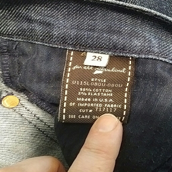 7FAMK Indigo Dojo Jeans w Black Pocket Details - Picture 5 of 5
