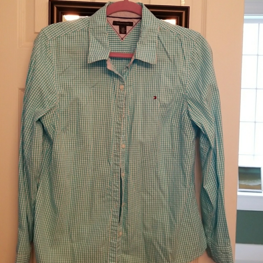 Tommy Hilfiger Plaid long sleeve blouse