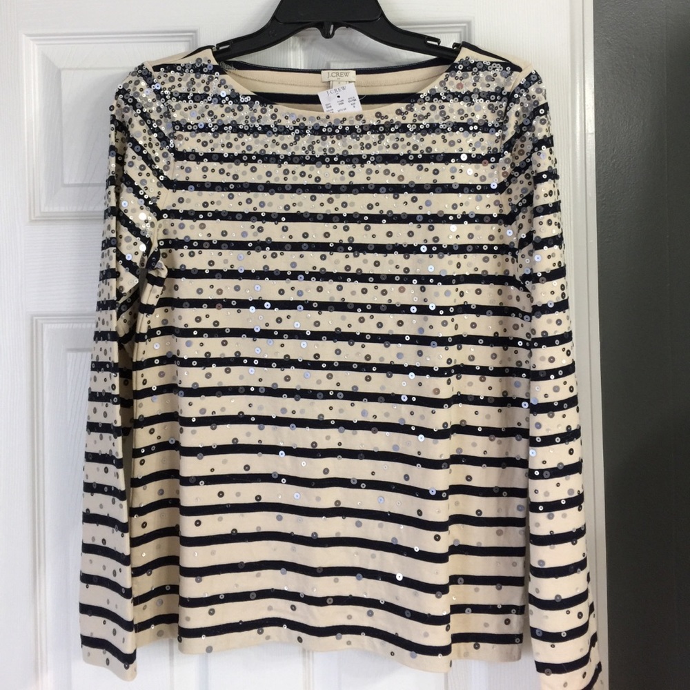 J.Crew Stripped Sequin Shirt