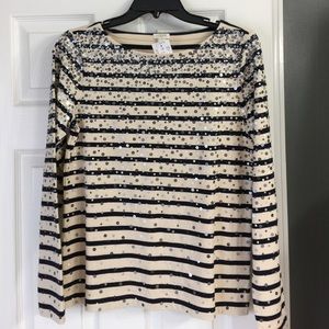 J.Crew Stripped Sequin Shirt