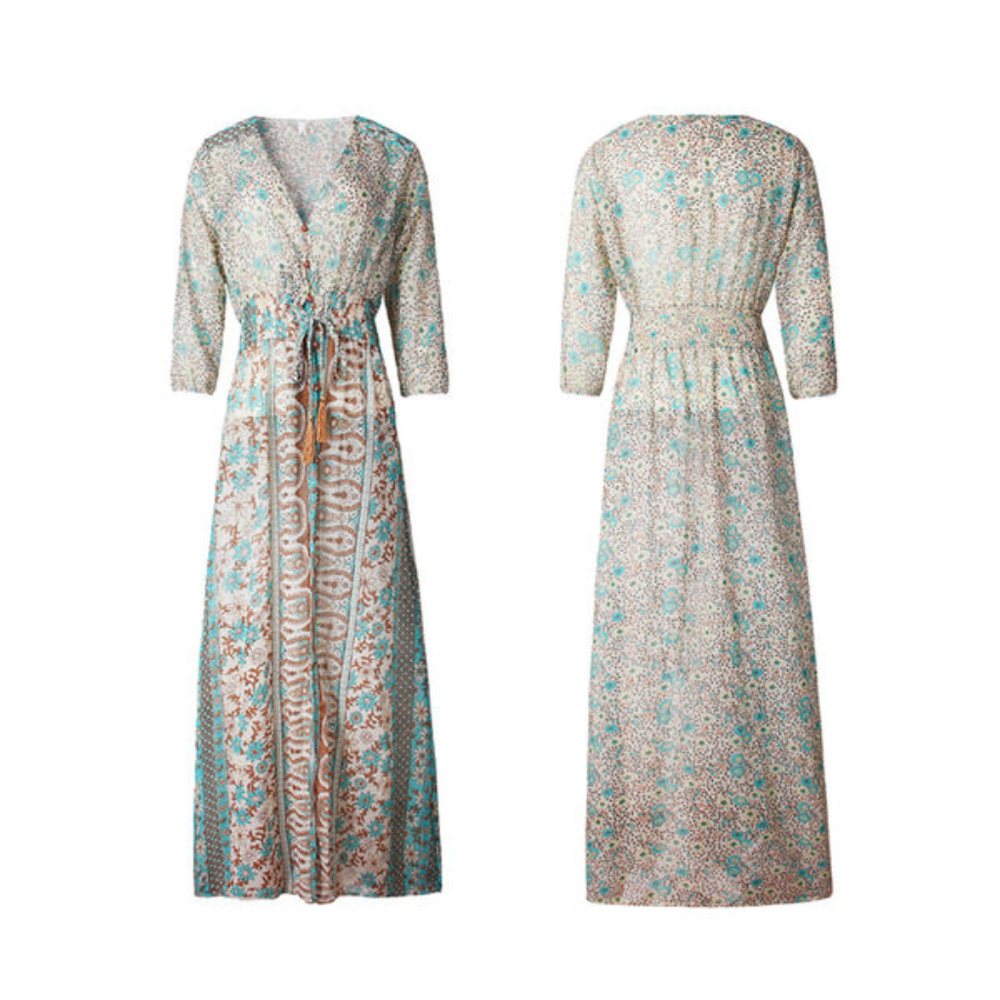 Floral Print Bohemian Maxi Dress FINAL PRICE - Picture 4 of 5
