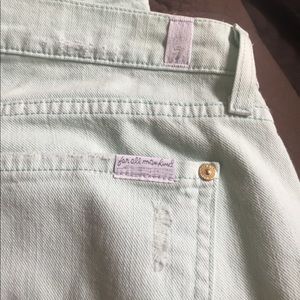 Mint Green skinny jeans, distressed, never worn