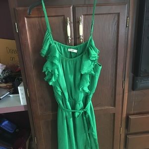 Green Ruffle Crepe Old Navy Dress