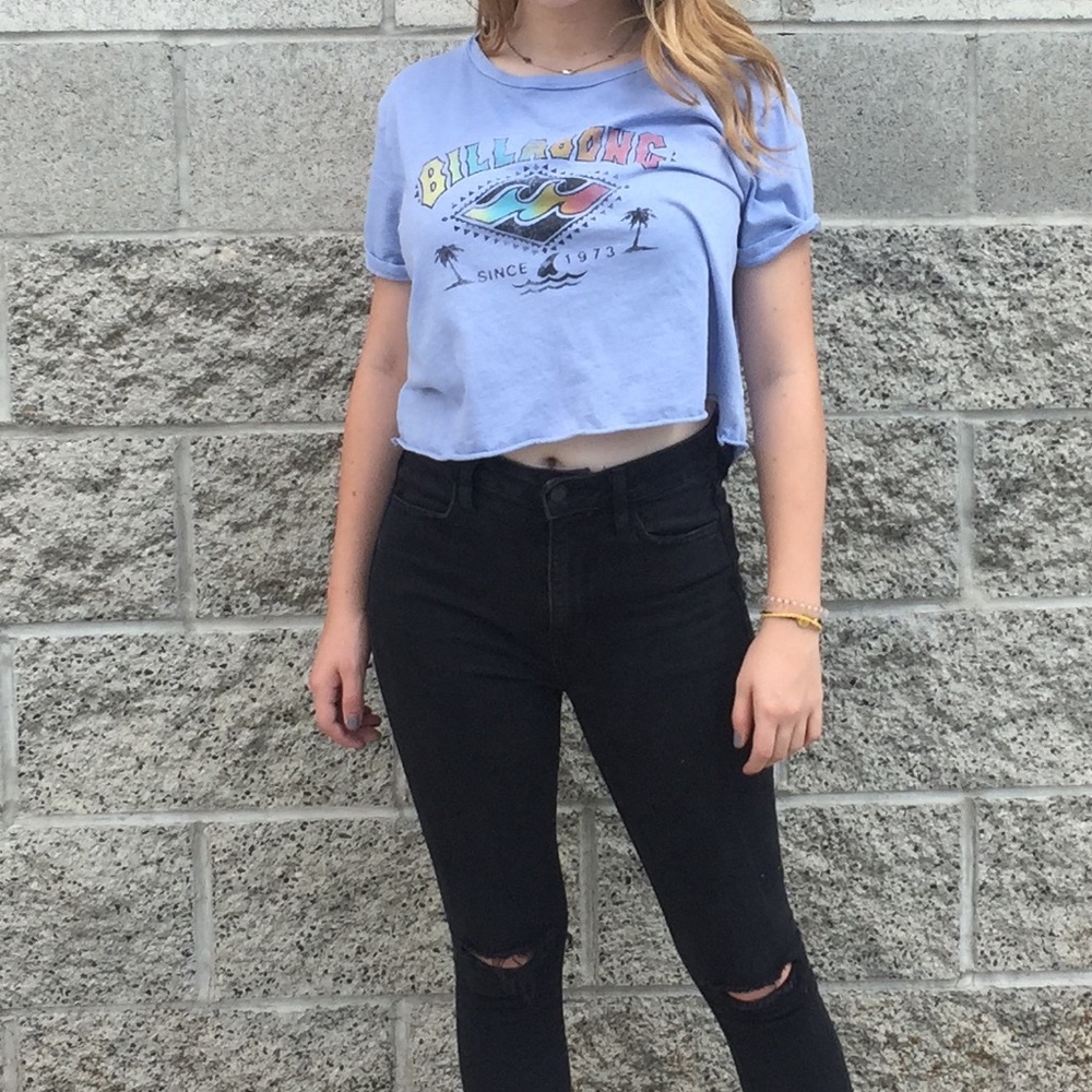 BLUE CROPPED SHIRT
