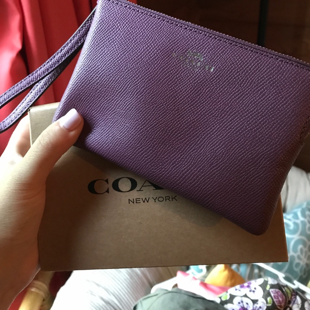 Purple Coach Wristlet