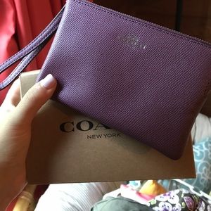 Purple Coach Wristlet