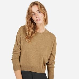 Everlane cashmere cropped sweater camel xs