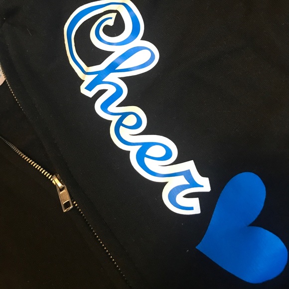 Black Zip-Up Cheer Cheerleading hoodie - Picture 3 of 3