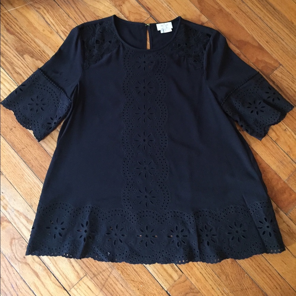 Kate Spade 100% Silk Eyelet Top