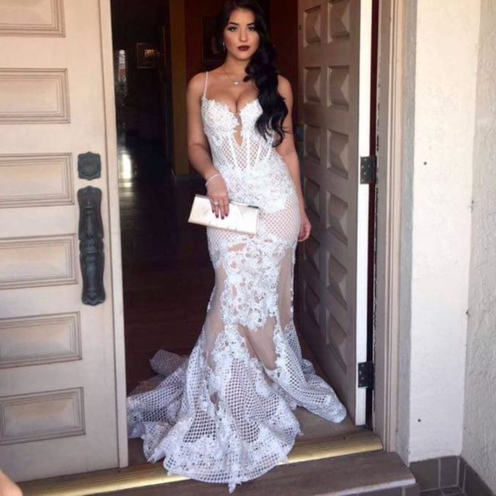 PROM RED Lace Mesh Corset Homecoming Dress