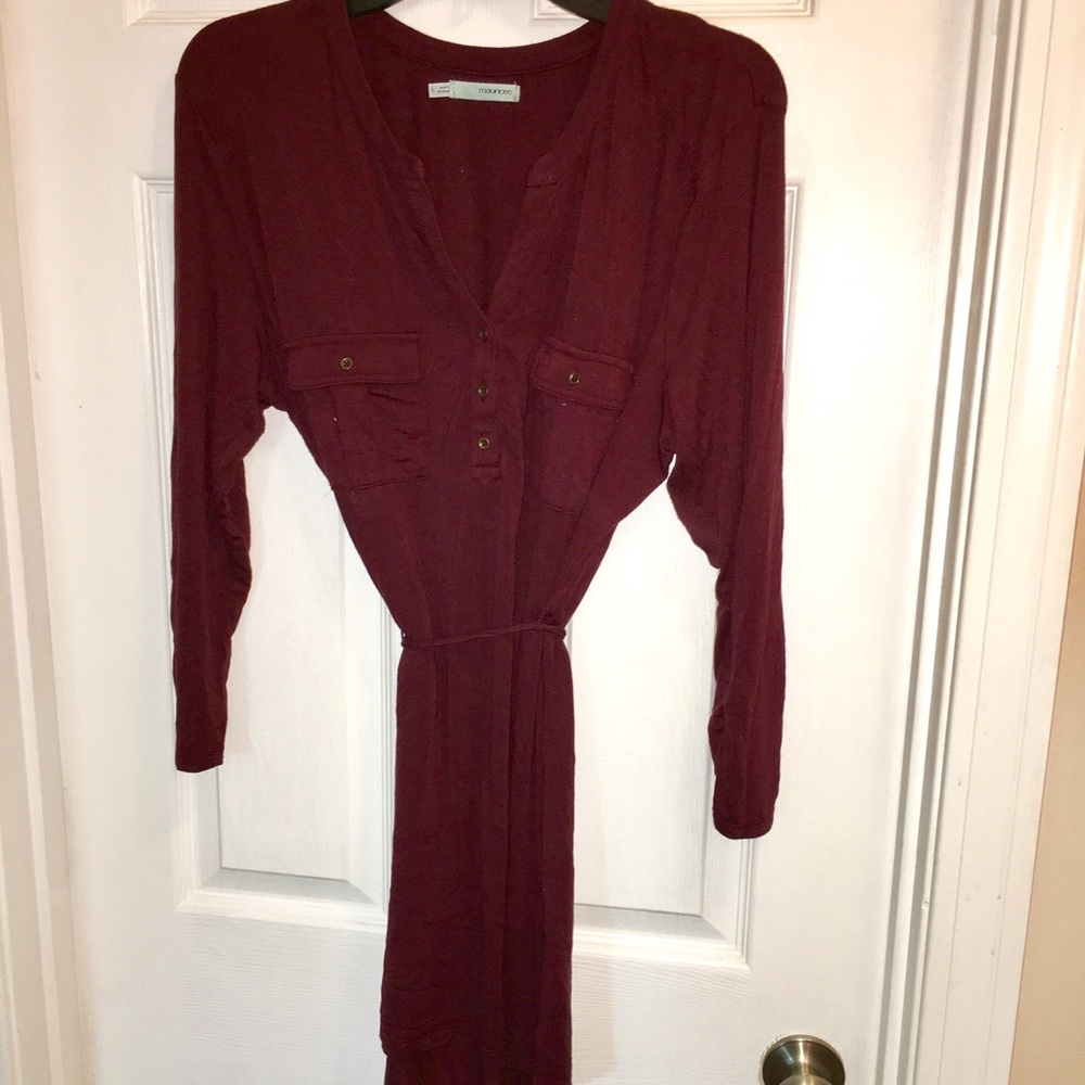Maroon shirt dress adjustable string