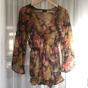 Long sleeve v-neck romper