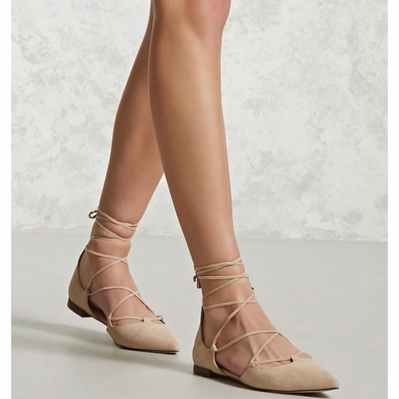 Forever 21 Shoes - Nude suede pointed toe flats