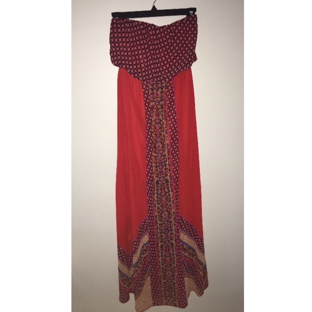 Multi-colored Socialite Maxi dress with slit