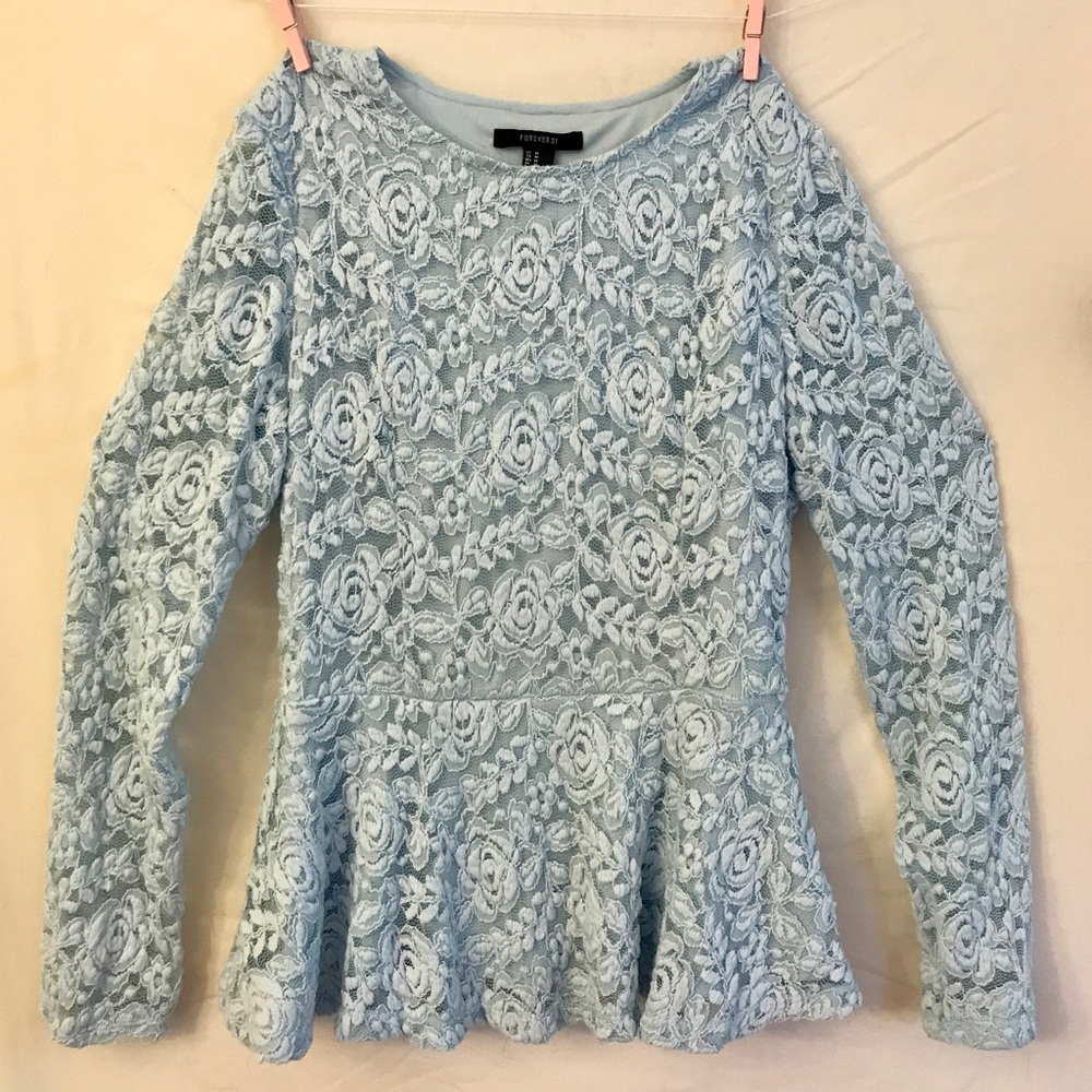 Lace Peplum Blouse